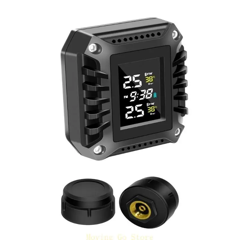 

B5XD Motorcycle Tire Pressure Detector Tire Pressure Monitoring System with 2