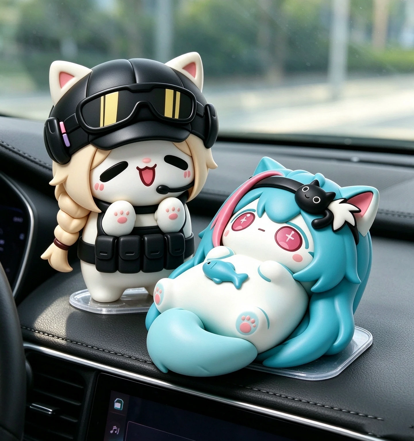 Neverness to Everness Mint Cat Anime Figurine Toy Doll Lena Butterfly Cat Car Ornament Desktop Decor Game Fan Birthday Xmas Gift
