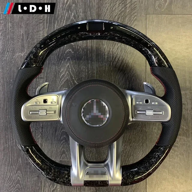 For Mercedes Benz Range Carbon Fiber amg Steering Wheel with LED Customized