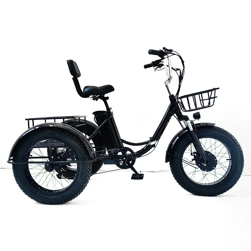

20 Inch Folding Fat Tire Electric Tricycle, Foot Pedal, Snow Lithium Battery