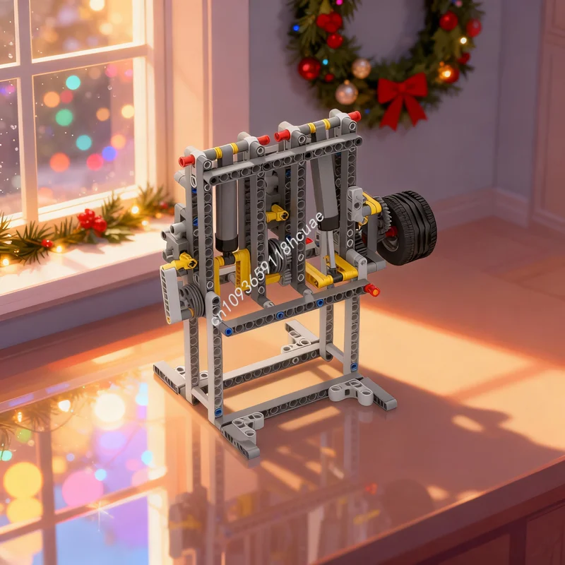 

Набор для сборки пневматического двигателя MOC, 179 деталей, 2 цилиндра, для технических специалистов, конструктор, модель, строительные блоки, рождественский подарок, архитектурная игрушка, идея для сборки