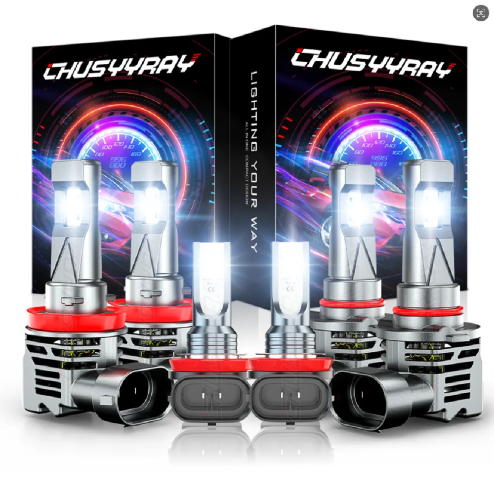 

XWQHJW Car lights For Toyota Prius 2010-2015 LED Headlight High Low + Fog Light Bulbs Combo Kit Car accsesories
