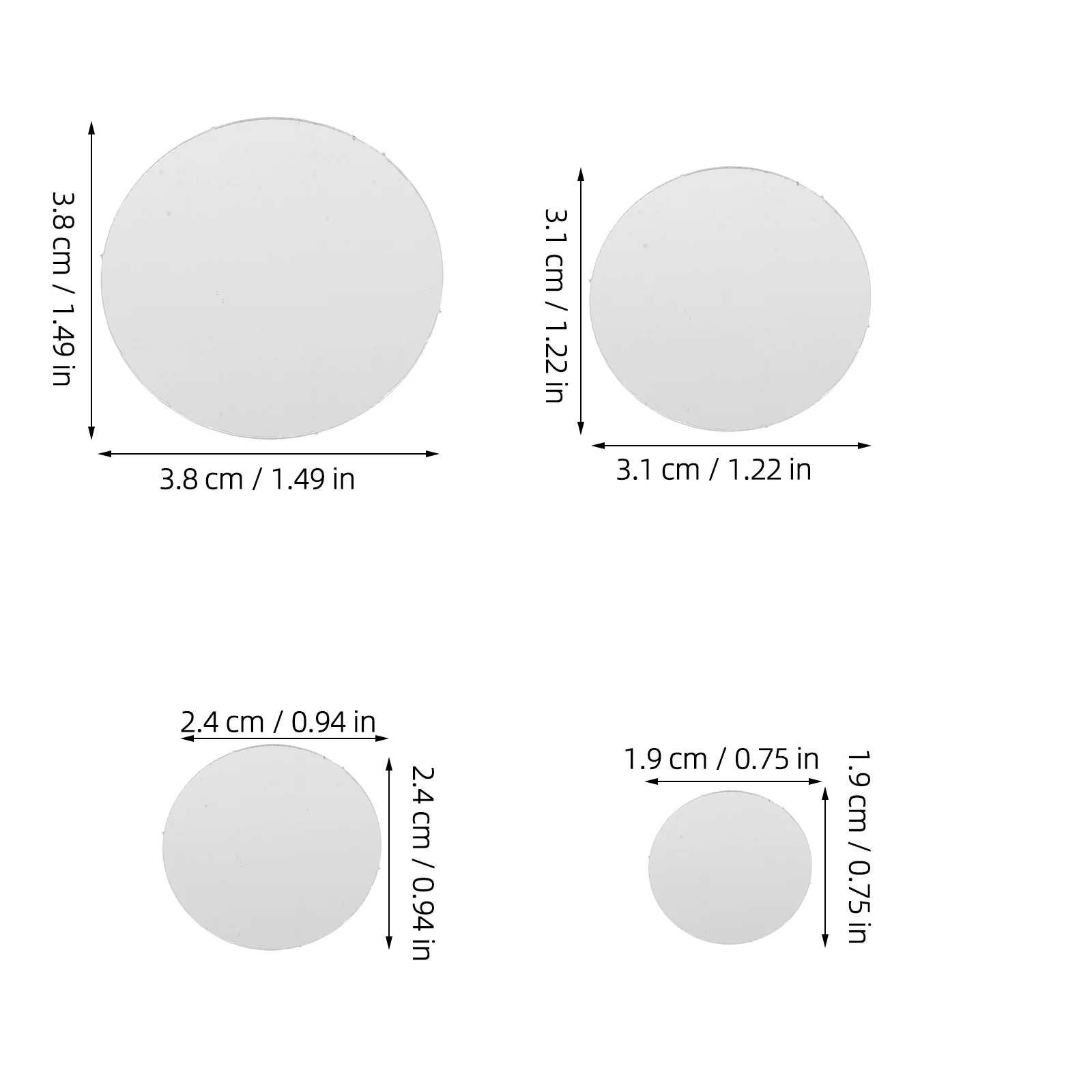 250 قطعة مرآة أكريليك مستديرة بلاط فسيفساء للحرف اليدوية وديكور المنزل مرايا صغيرة ذاتية اللصق مرآة أكريليك مستديرة