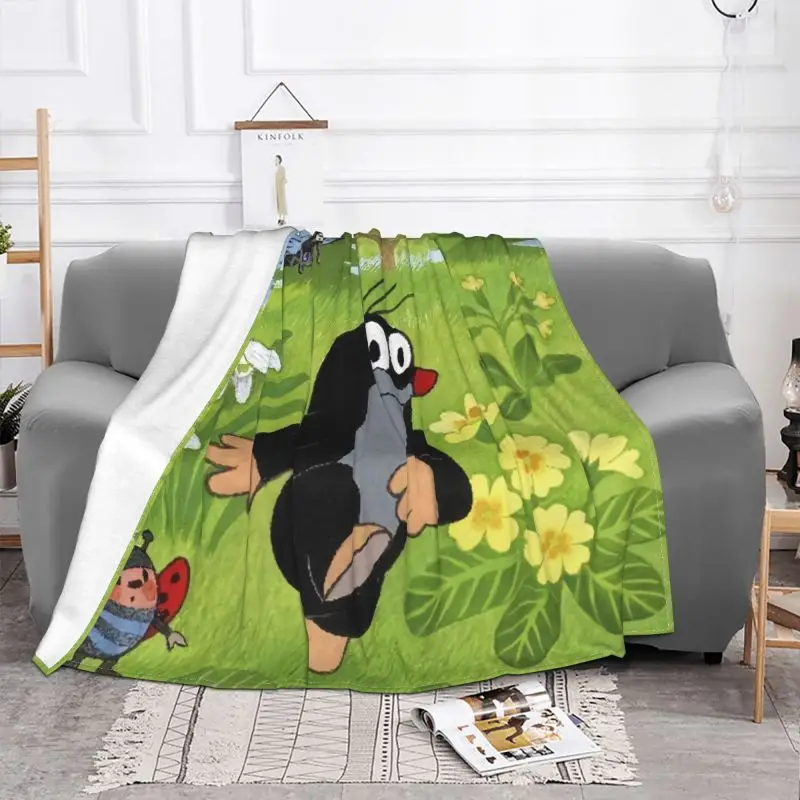 Happy Mole Krtek Blanket 3D Printed Soft Flannel Fleece Warm Cartoon Little Maulwurf Throw Blankets for Car Bedding Sofa Quilt 1