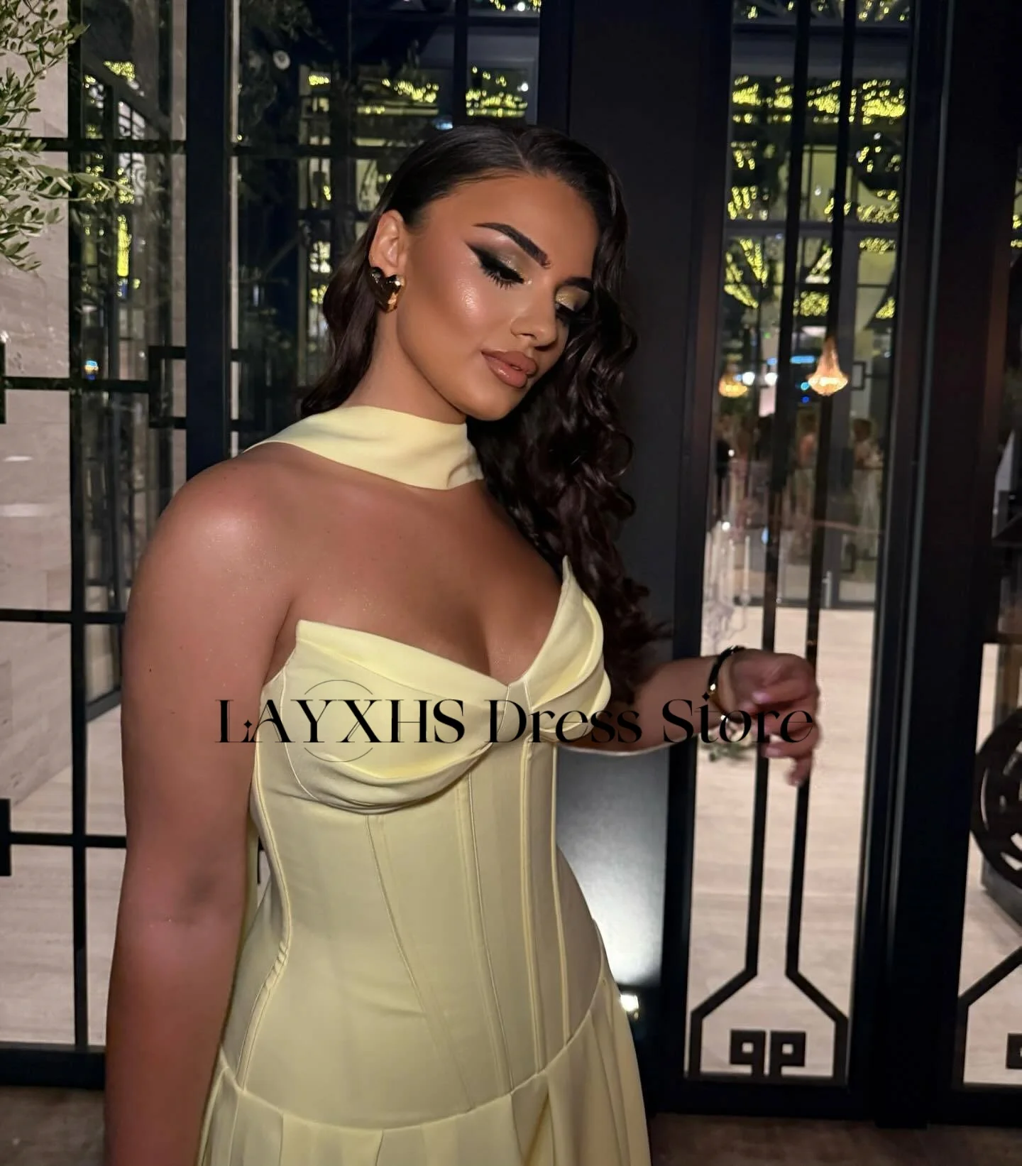 Layxhs simples querida vestidos de noite a linha plissado até o chão vestidos de baile femininos personalizados vestidos quinceañera 2025