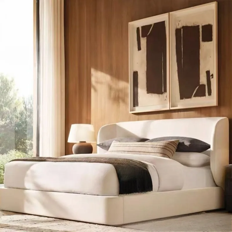 American country velvet double bed Internet celebrity ins style modern simple princess arms cloth art bed