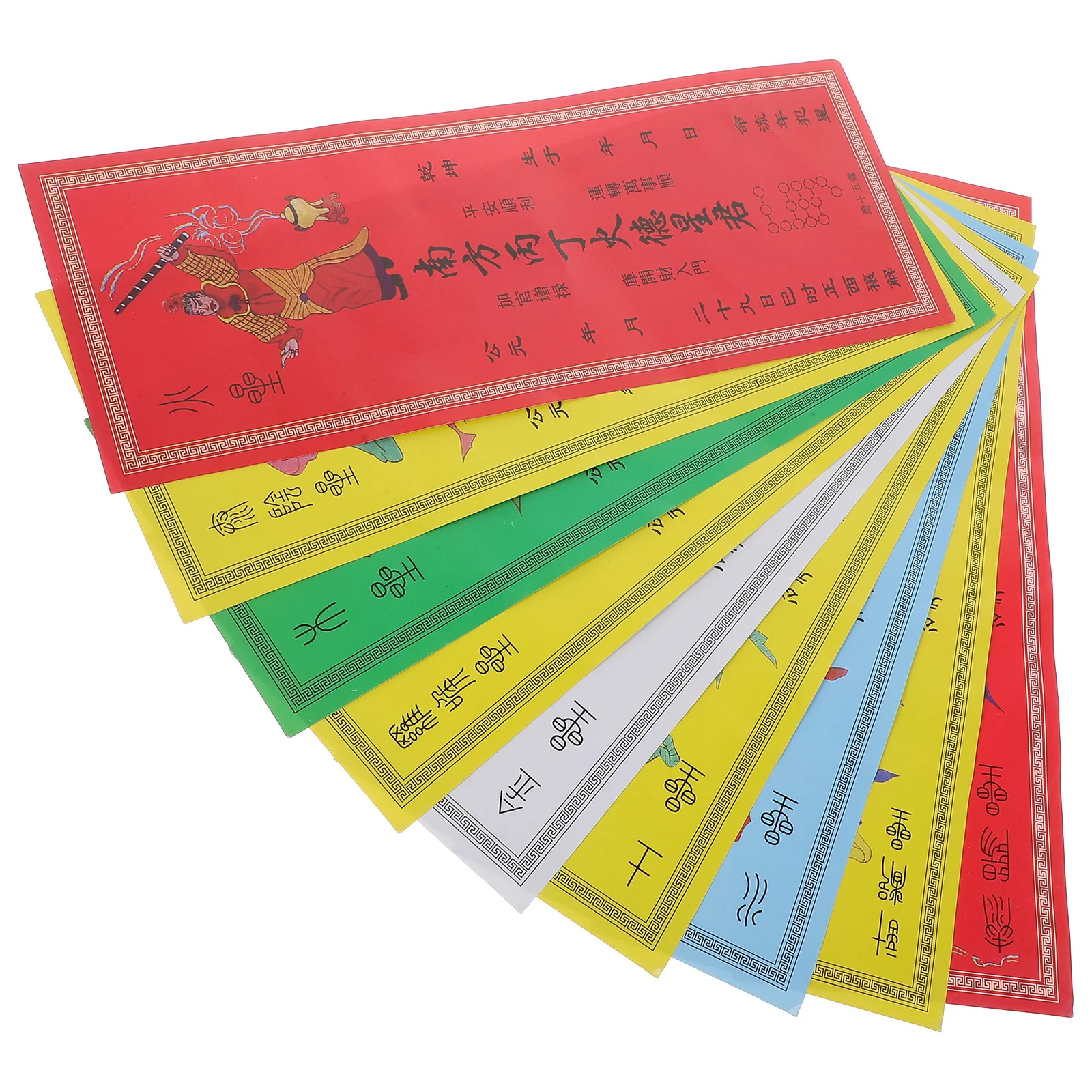 

9 Pcs Feng Shui Tablet Paper Fortune Auspicious Cards Amulet Chinese Characters New Year Blessing Tai
