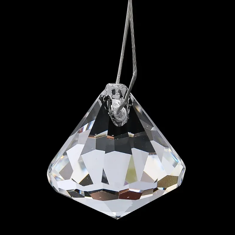 2pcs Diamond K9 Crystal Suncatcher Hanging Brilliant Glass Faceted Prism Romantic Rainbow Light Shadow Centerpiece Garden Decor