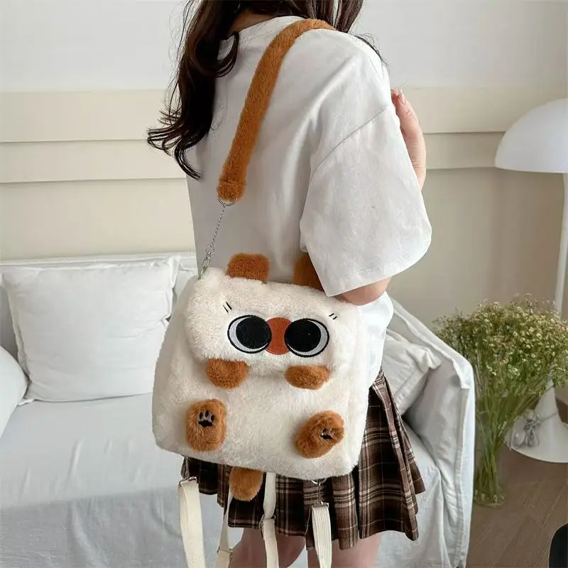 Kawaii Capybara Plush Backpack Cute Cartoon Animal Shoulder Bag Large Capacity Soft Crossbody Bag for Girls Students Gifts