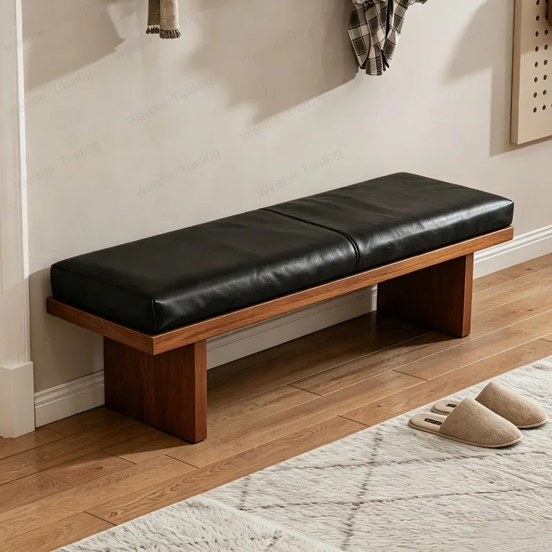 Shoe change stool entrance door light luxury high-end clothing store sofa living room child long bedroom end of bed
