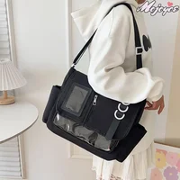 Fashion Y2K Japanese Crossbody Bags Lightweight Transparent Itabag Teenage Casual School Bag Girls Solid Color Shoulder Bag - Image 3