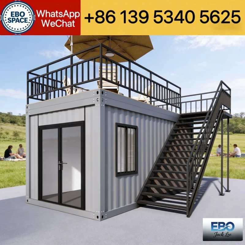 Mobile solution 20ft prefab foldable container cabin outdoor villa waterproof expandable design includes kitchen bathroom compa