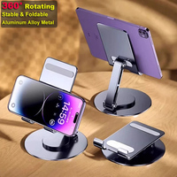 1/2PCS Rotating Mobile Phone Stand Holder Aluminum Metal Phone Holder Foldable Universal Desktop Phone Tablet Stand High Quality