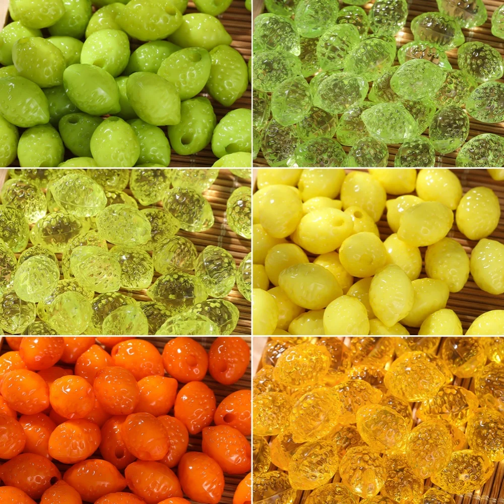 

10pcs/Lot Acrylic 3D Stereoscopic Lemon Spacer Beadsdiy for DIY Handmade Bracelets Necklaces Narrings Keychains Accessories