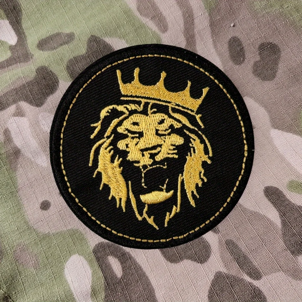 

"Lion" Patch Tactical Military Morale Badge Embroidery Hook and Loop Patches Backpack Stickers for Clothing