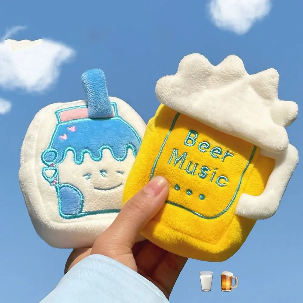 

Cute Round Plush Coin Purse Coin Pouch Burger Cute Keychain Small Wallet French Fries Earphone Bag Gifts