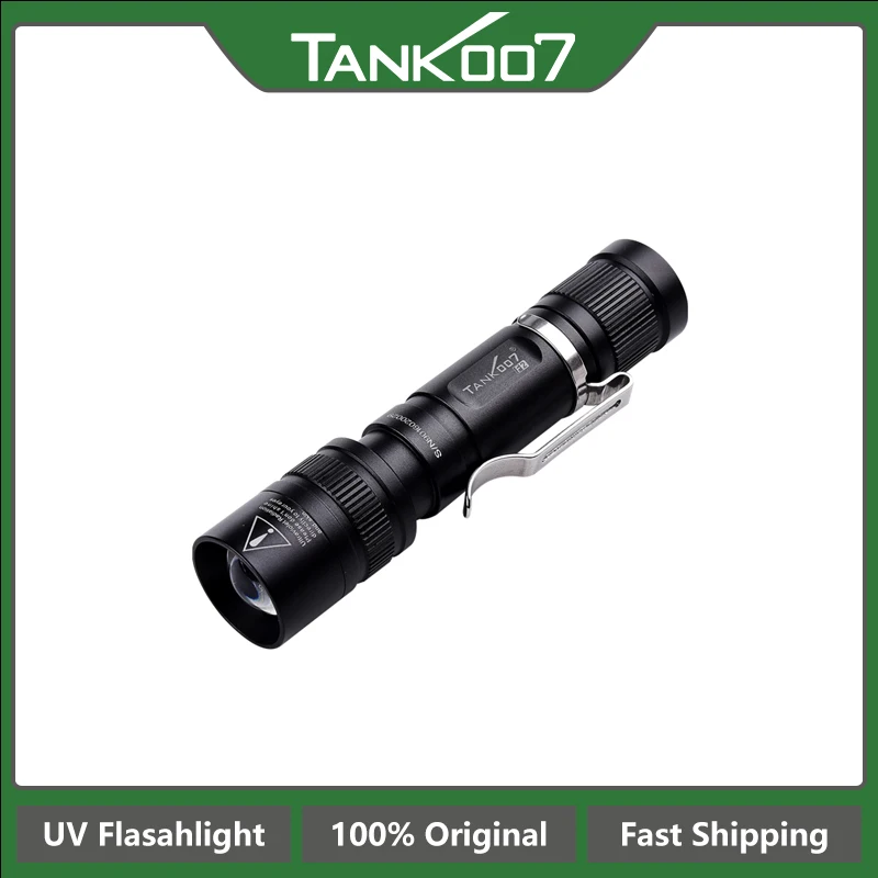 

TANK007 УФ-фонарик Blacklight с масштабируемой двойной светодиодной лампой Портативный регулируемый фонарик для ежедневного освещения и обнаружения флуоресценции F2