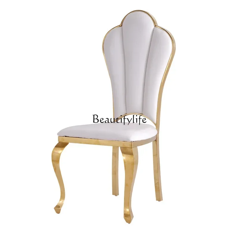 

XX39Stainless steel dining chair wedding banquet hall leather chair
