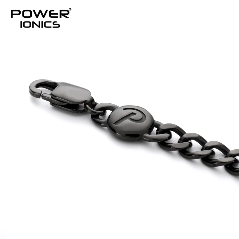 Power Ionics New Trendy Design 316 Steel Fashion Magnetic  Bracelet Cuban Chain Free Engraving