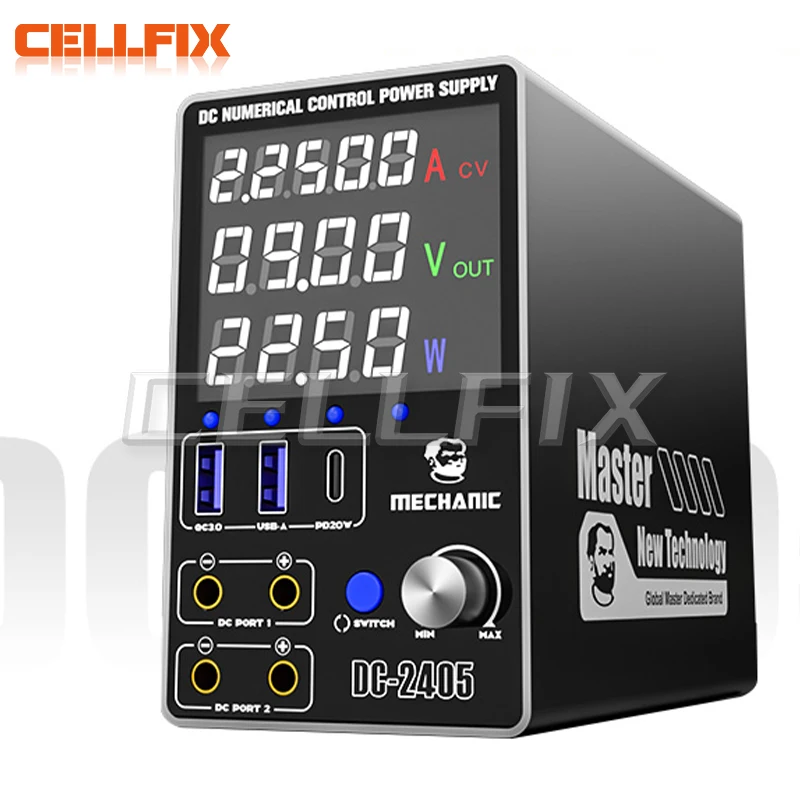 MECHANIC DC-2405 Intelligent temperature control and heat dissipation dual channel DC output 24A5A fast charging protocol output