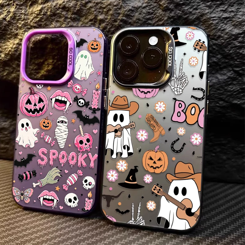 Halloween Cowboy Ghost Goth Jack O Lantern Case for Samsung Galaxy S25 Edge S26 S24 S23 Ultra S22 S21 Plus FE A57 A37 A17 A07 4G