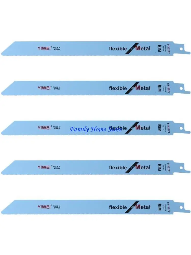 

P0UF 5 Pcs 227mm 9" BIM S1122EF Reciprocating Blade For Cutting And Metal