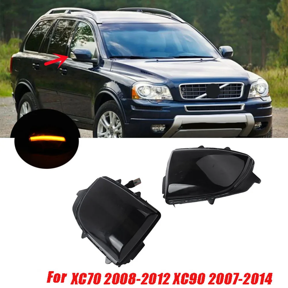 Dinâmico LED Turn Signal Light, indicador de espelho lateral, luz pisca-pisca para Volvo XC70 2008-2012 XC90 2007-2014