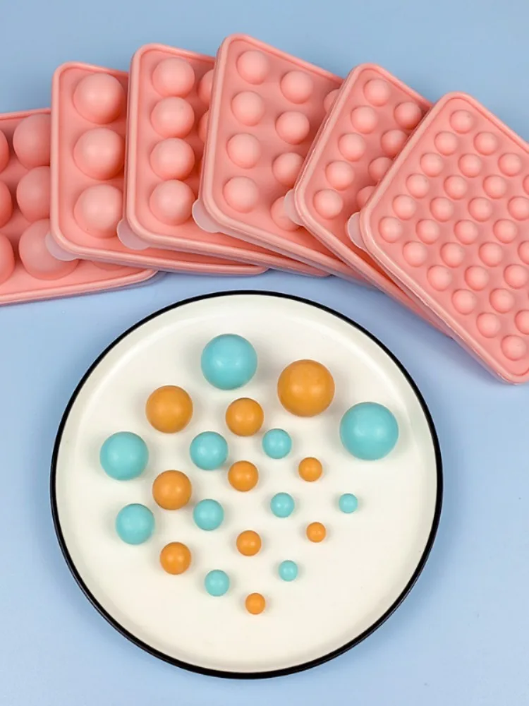 Moule rond poreux en Silicone pour bonbons et chocolat, avec couvercle, pour Fondant, Pudding, glaçons, décoration de gâteau de mariage pour fête de saint-valentin