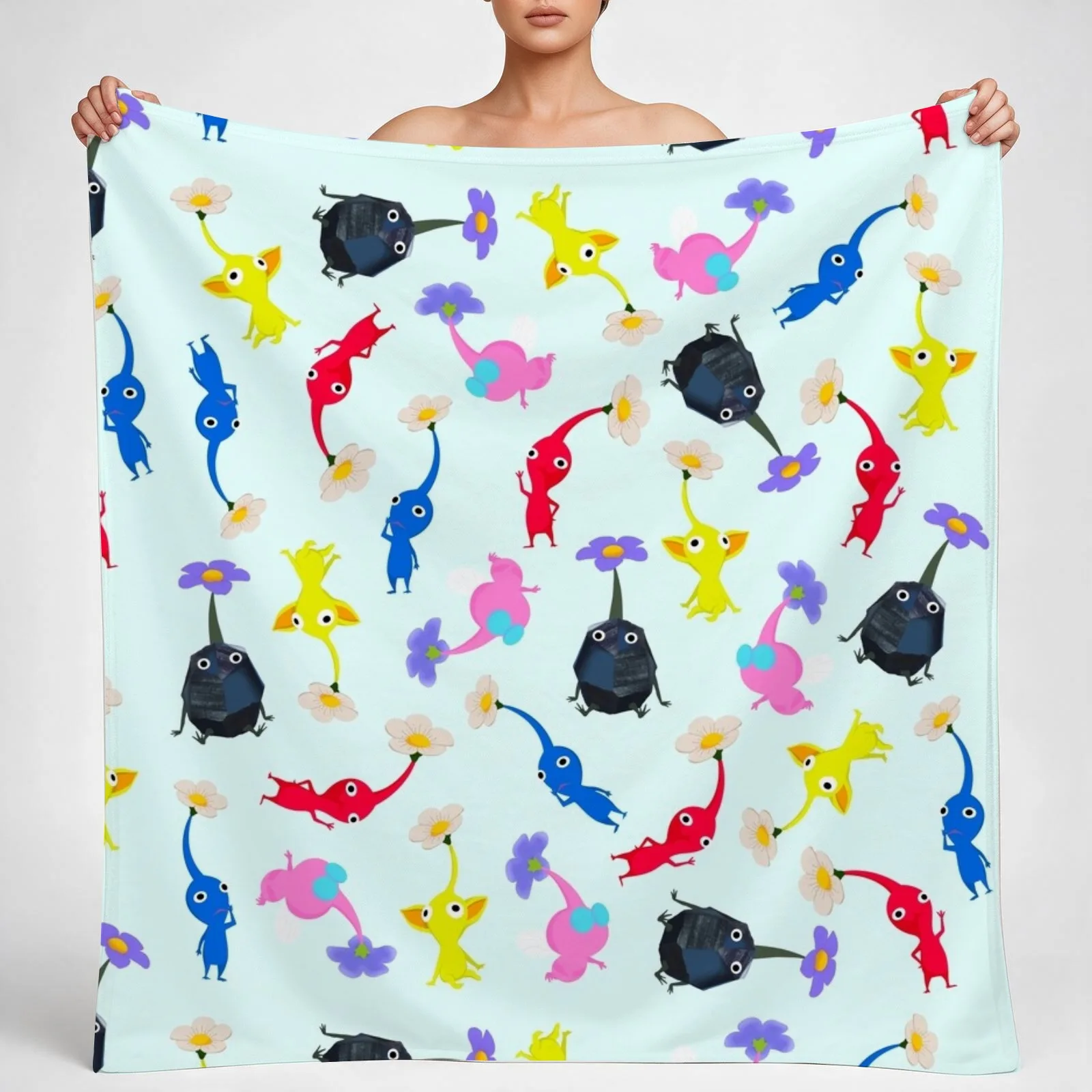 Pikmin Throw Blanket couch cozy soft plush fuzzy picnic outdoor blanket