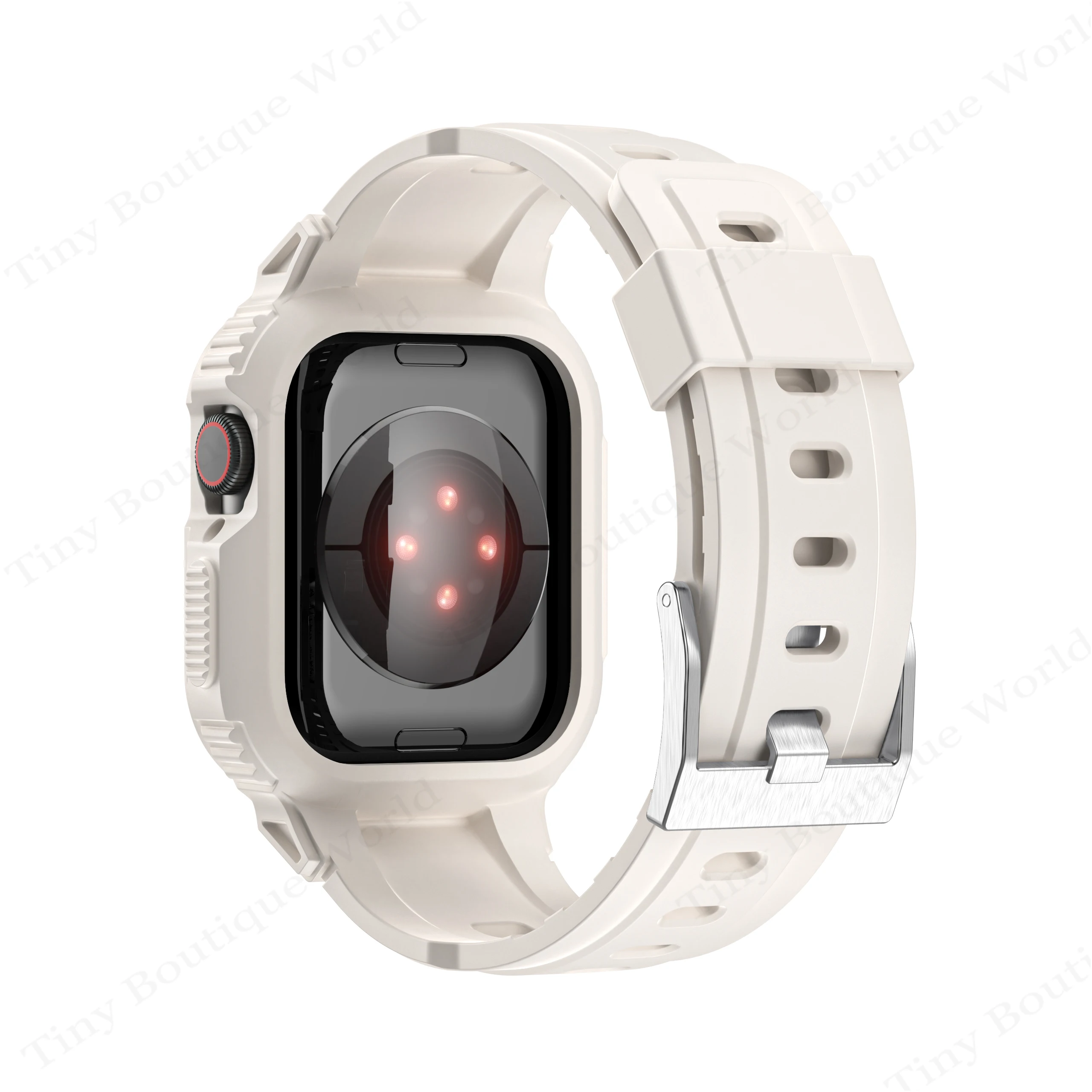Sport Rubber Band+Case for Apple Watch 44mm 41mm 40mm 45mm Silicone protection Cover Strap Iwatch Series 9 8 7 Correa 6 SE 5 4 image 5