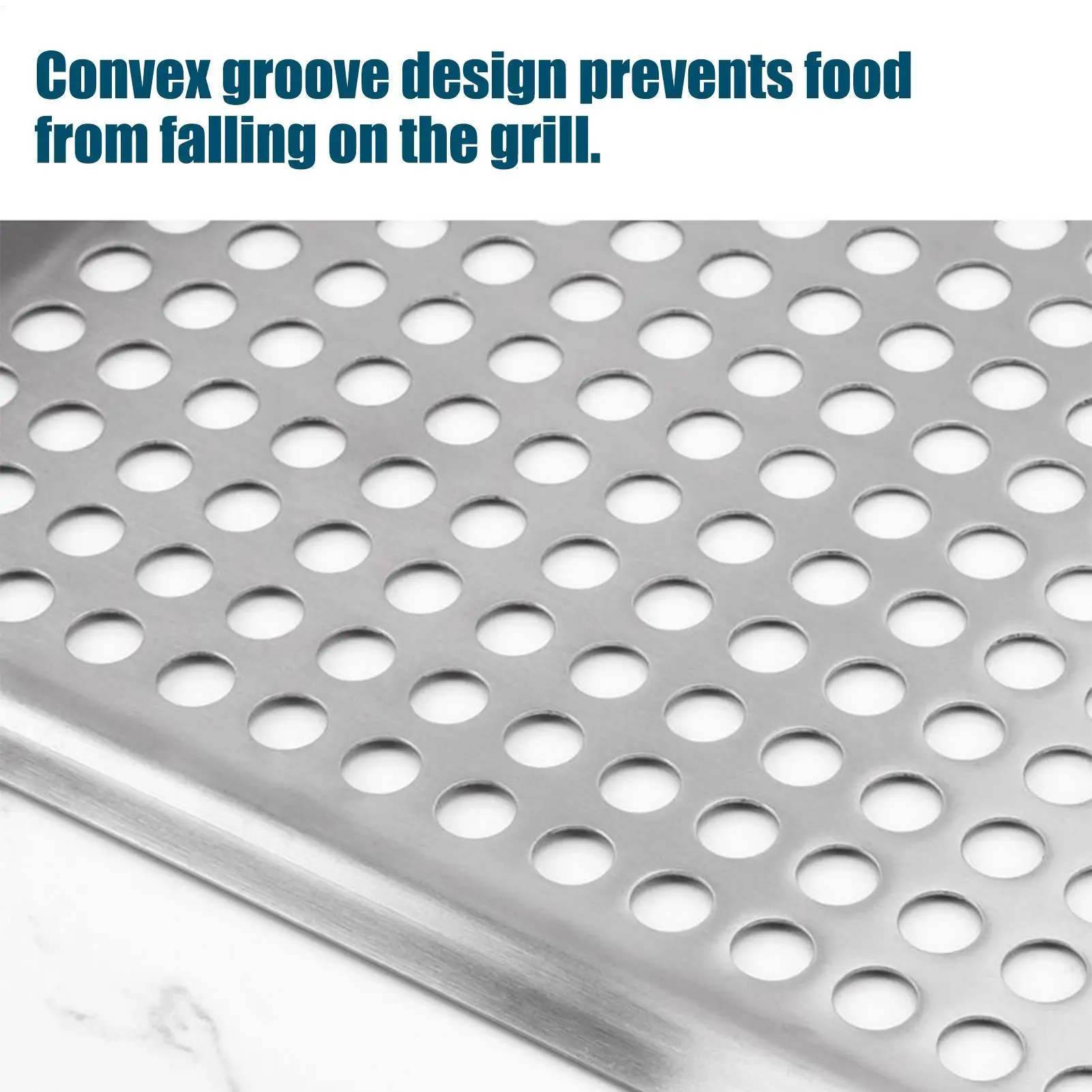 Stainless Steel Grilling Pan Nonstick Grilling Tray Topper Barbecue Accessories with Drainage Kitchen Stove Supplies for Outdoor