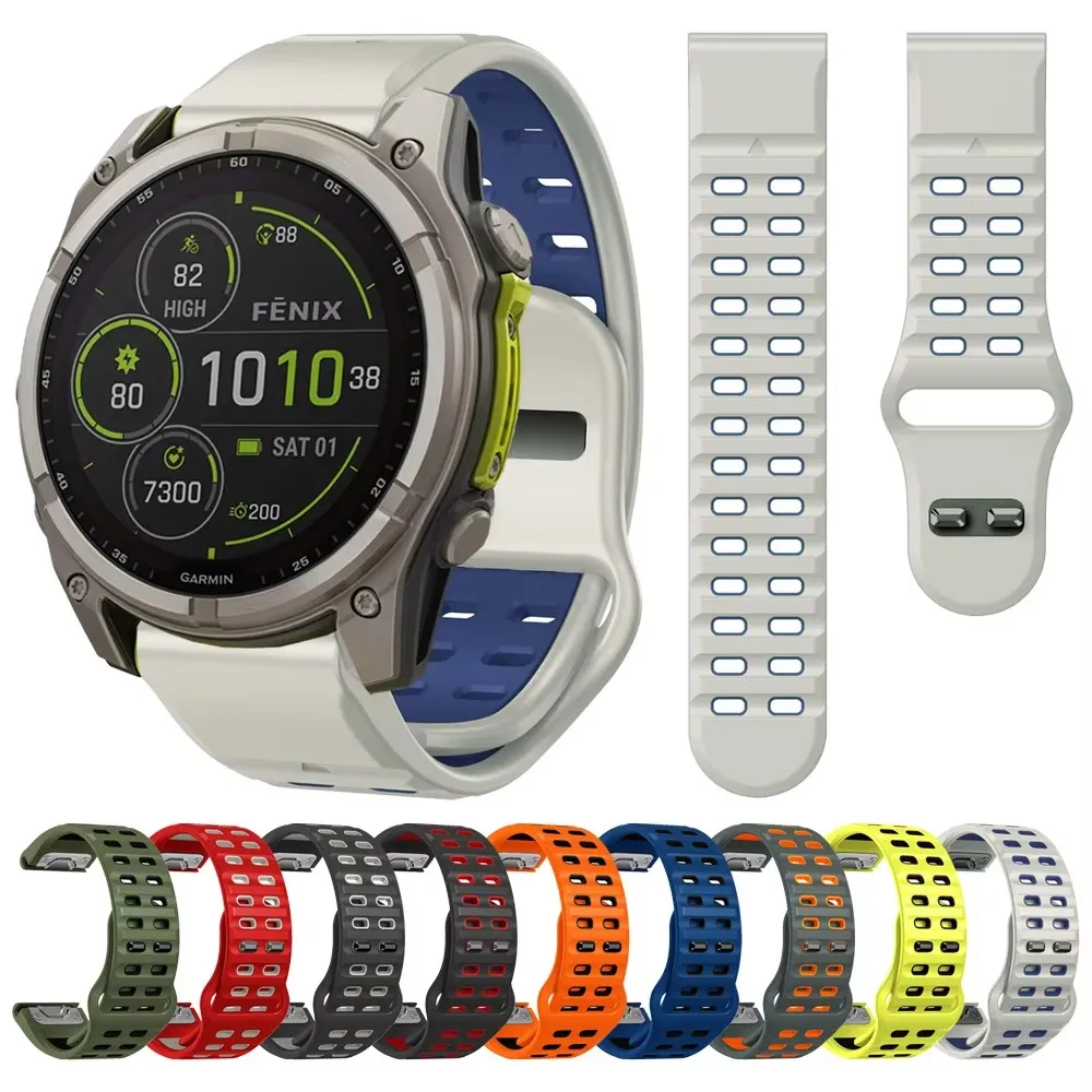 For Garmin Fenix 8 E 7 7X Epix Pro 6 6x 5 5X Plus/MARQ/D2 G1/965 955/Enduro 3 Silicone Strap Smart watch 26mm 22mm QuickFit Band