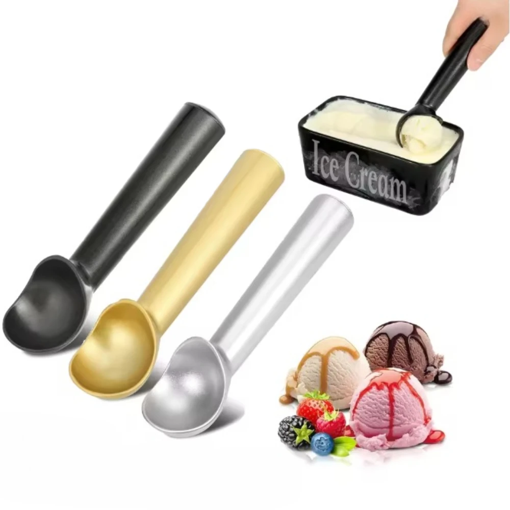 Cuchara para helado ligera antiadherente de 7 pulgadas, pala para helado profesional negra y plateada, apta para lavavajillas, cuchara para galletas