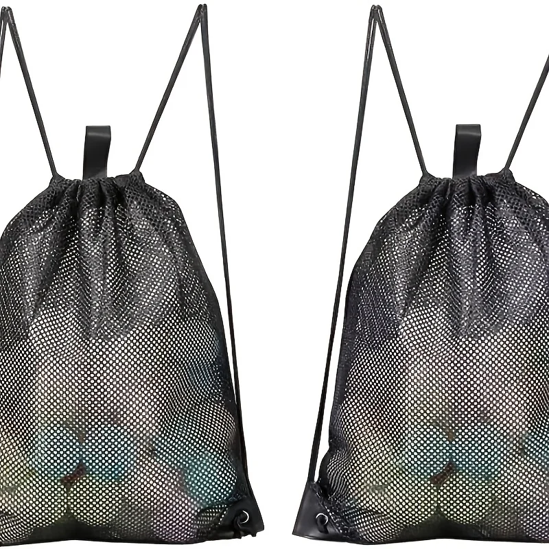 Breathable Mesh Drawstring Backpack Bag Portable Grocery Fruit Storage Sack Lightweight Sports Gym Bag Reusable Shopping Produce
