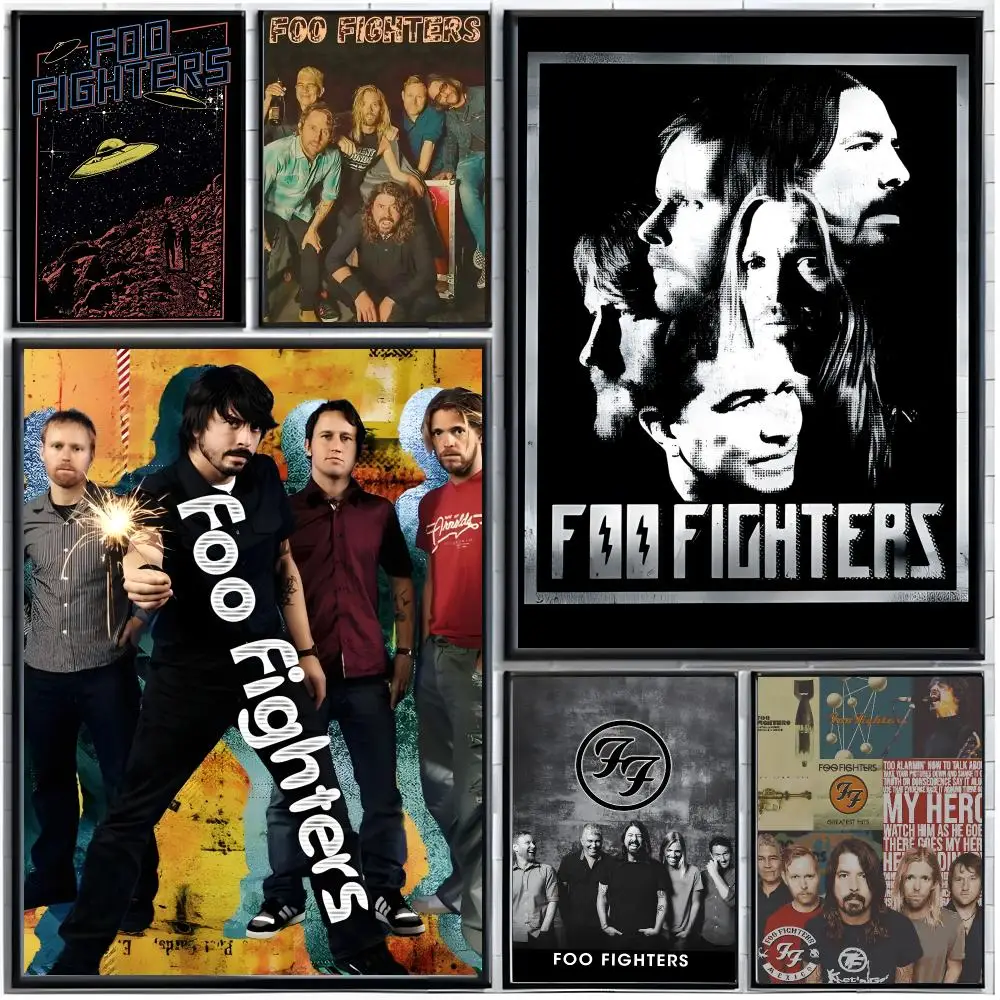 alternative rock F-Foo Fighters Poster Modern Wall Art Home Decor Living Room Decorative Print Unframed
