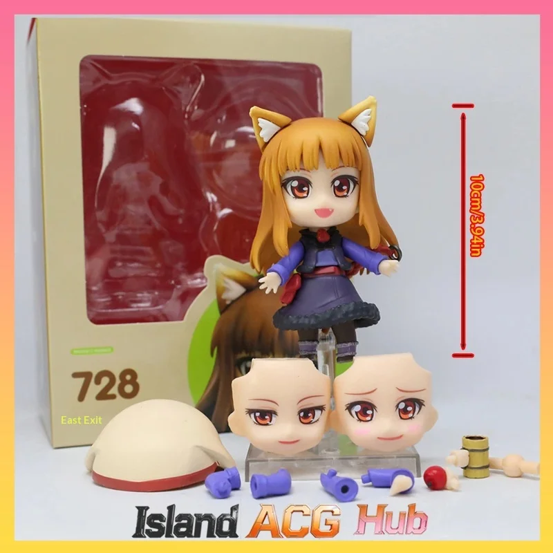 

Spice and Wolf Holo 728 PVC Action Figure Anime Movable Doll with Interchangeable Faces Collectible Toy Desktop Ornament