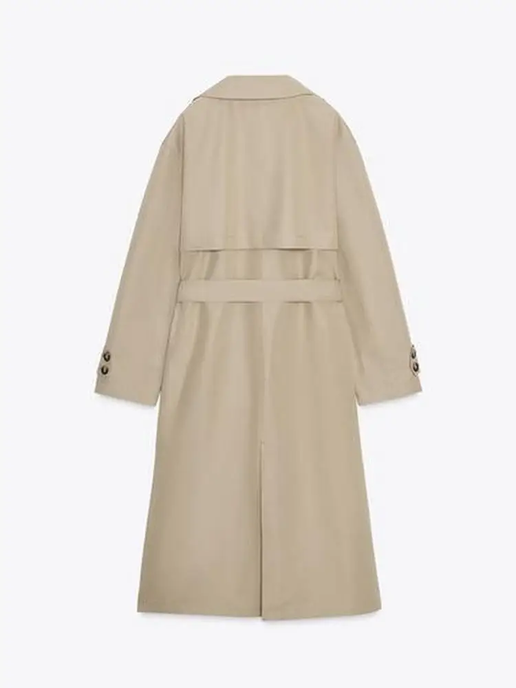 Abrigo cortavientos holgado informal con cinturón y decoración de botones, ropa de abrigo Premium Faion para mujer, novedad de otoño