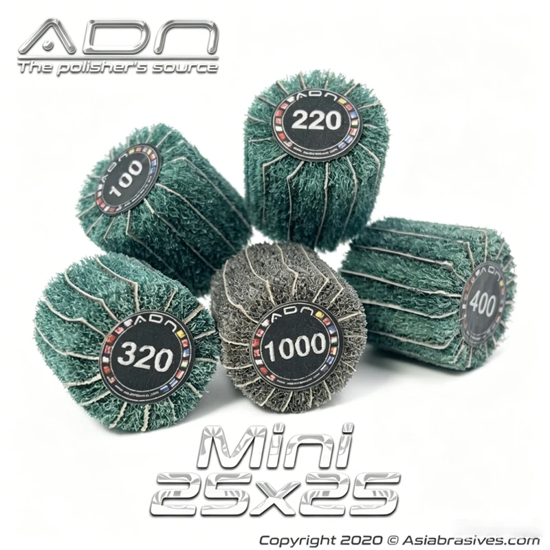 

ADN Mini Mounted Abrasive Wheel 25x25mm 180-800 Grit Aluminum Oxide Fiber Sanding Brush Matt Satin Finish Jewelry Polishing