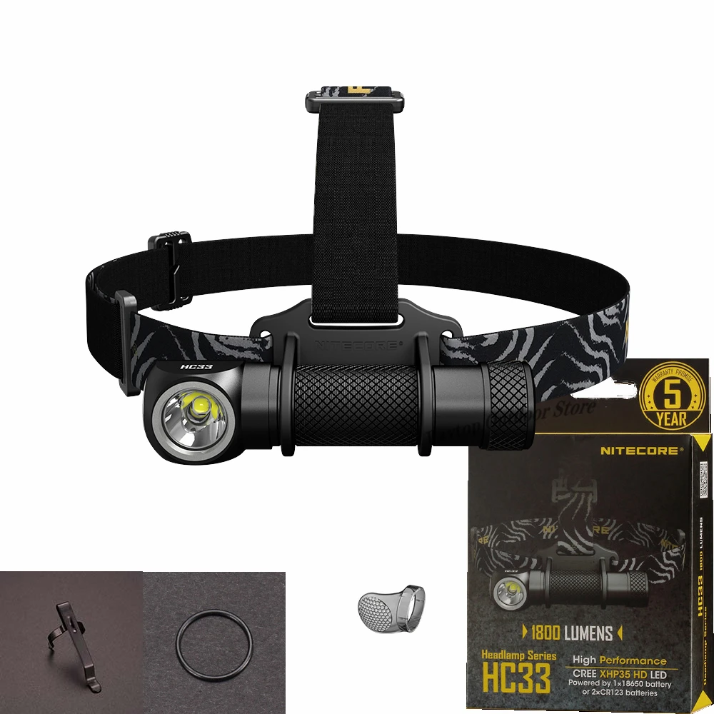 

NITECORE HC33 L-shaped Headlamp XHP35 HD LED Max 1800 lumens beam throw 187M headlight For Searching and rescueing light