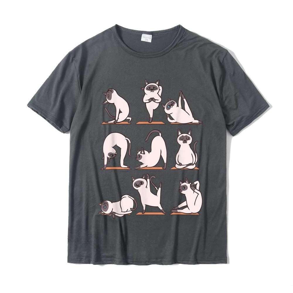 Siamese Cat Yoga Geek Tops For Prevailing Cotton Funny fashion Round neck manga streetweat heavyweight style New Arrival outfits