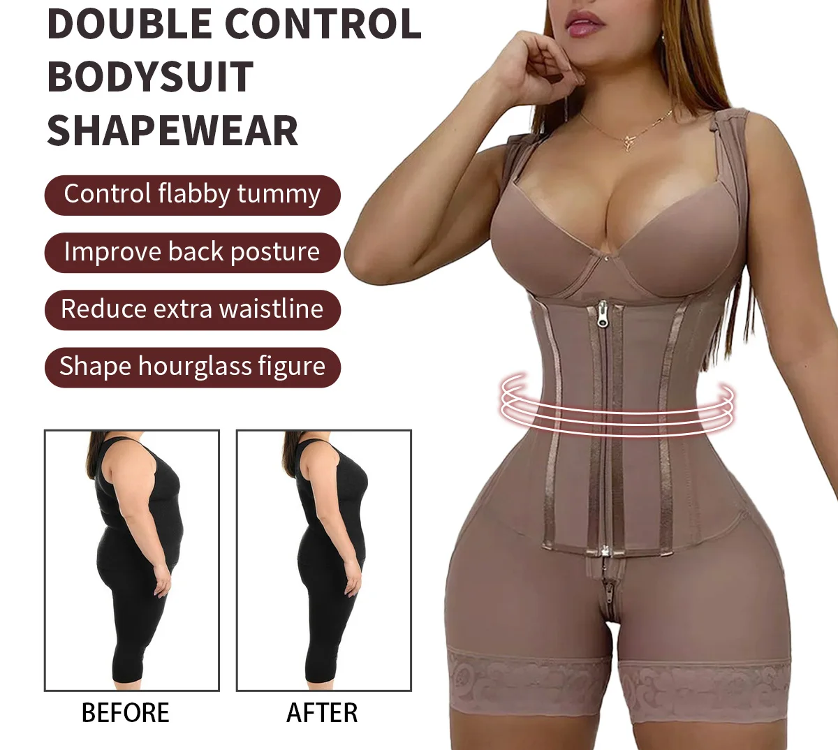 Fajas Colombianas Postpartum Girdles for Women Double Compression Shapewear Full Body Slimming Waist Trainer Flat Belly Corset