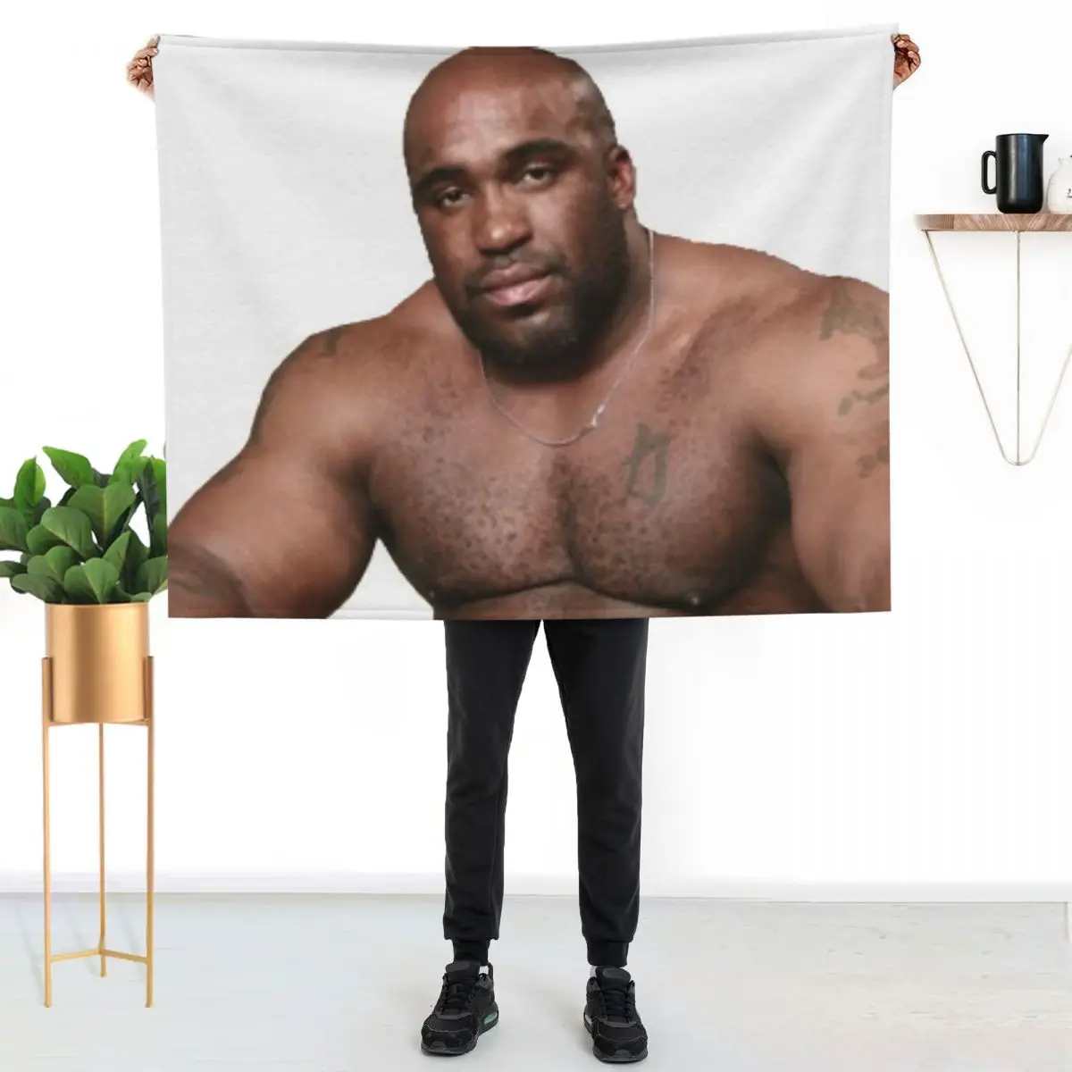 Black guy meme Throw Blanket Warm Plush Fuzzy Blanket for Living Room