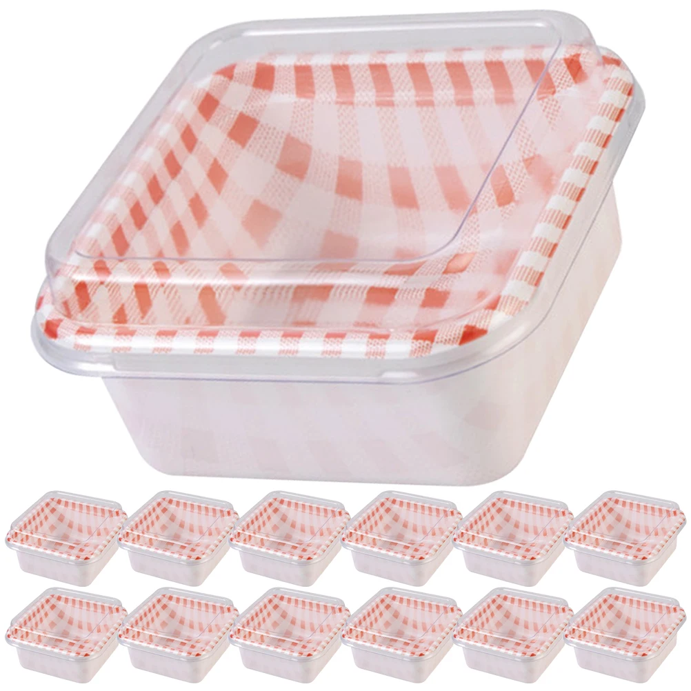 

50 Sets Cake Box Small Baked Goods Containers Mini Dessert Boxes PET Material Safe Healthy Birthday Party Banquet Hotel Cafe Usa
