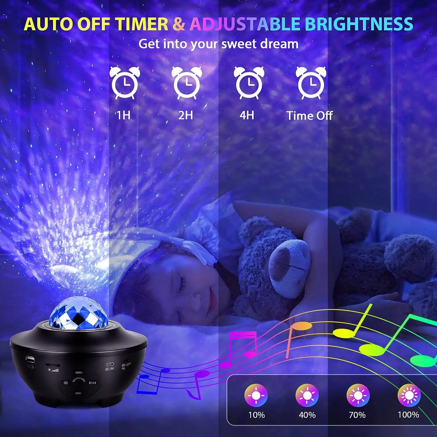 Starry Sky Projector LED Night Light Planetarium Galaxy Space Star Nebula Lamp For Kids Gift Bedroom Games Room Decoration