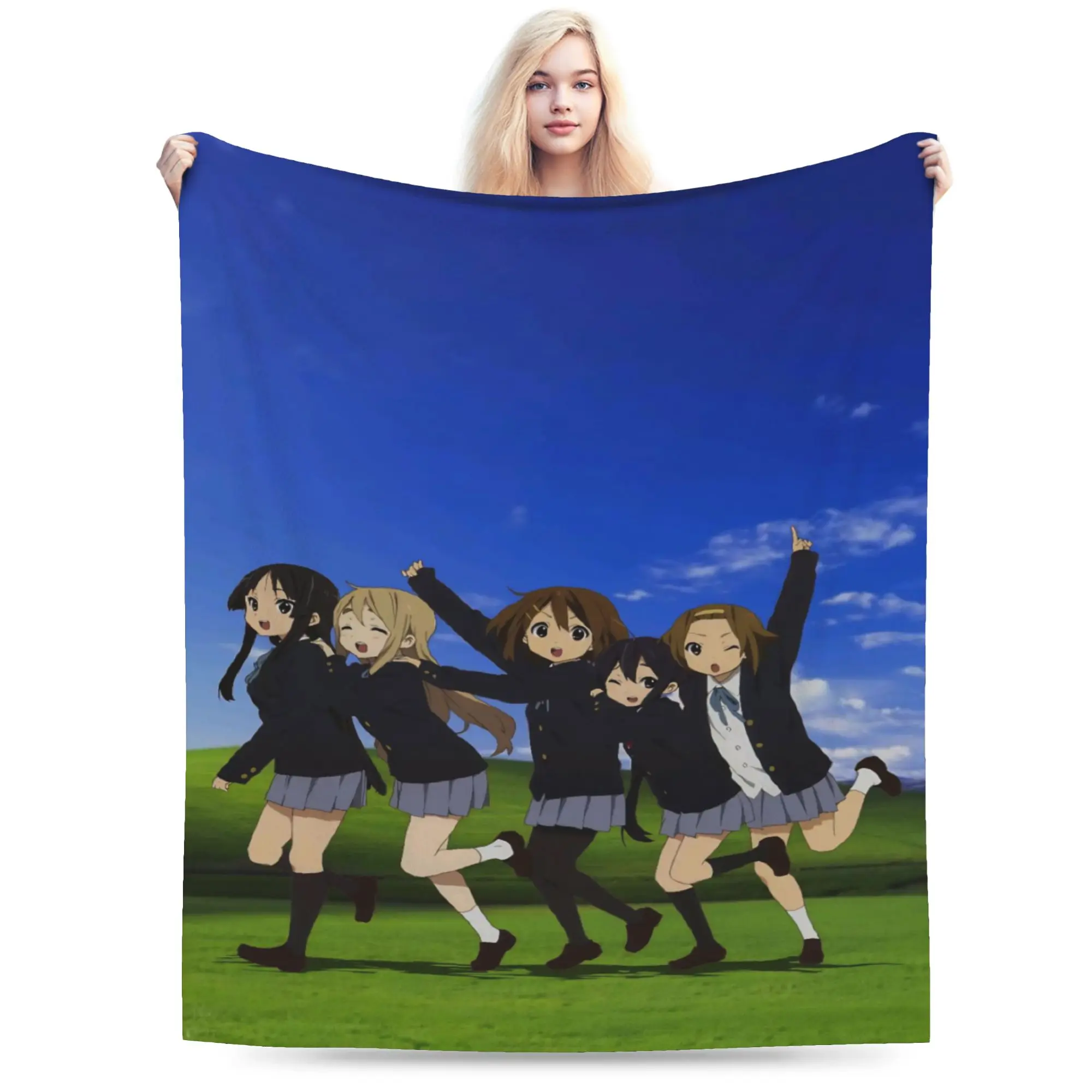 K-On! k-on girls anime Blanket Fleece  Relax Super Soft Throw Blanket for Home Rug Piece
