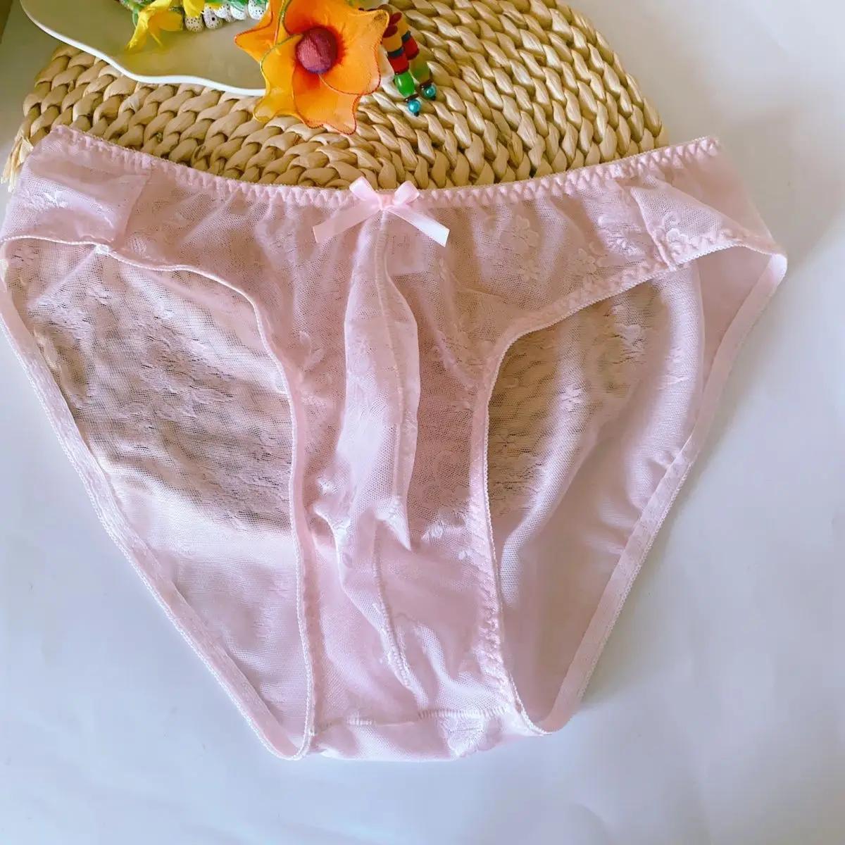 Man Sexy Lingerie Sheer Mesh Lace Bowtie Briefs BF Panty LGBQT Private Party Harajuku view 4