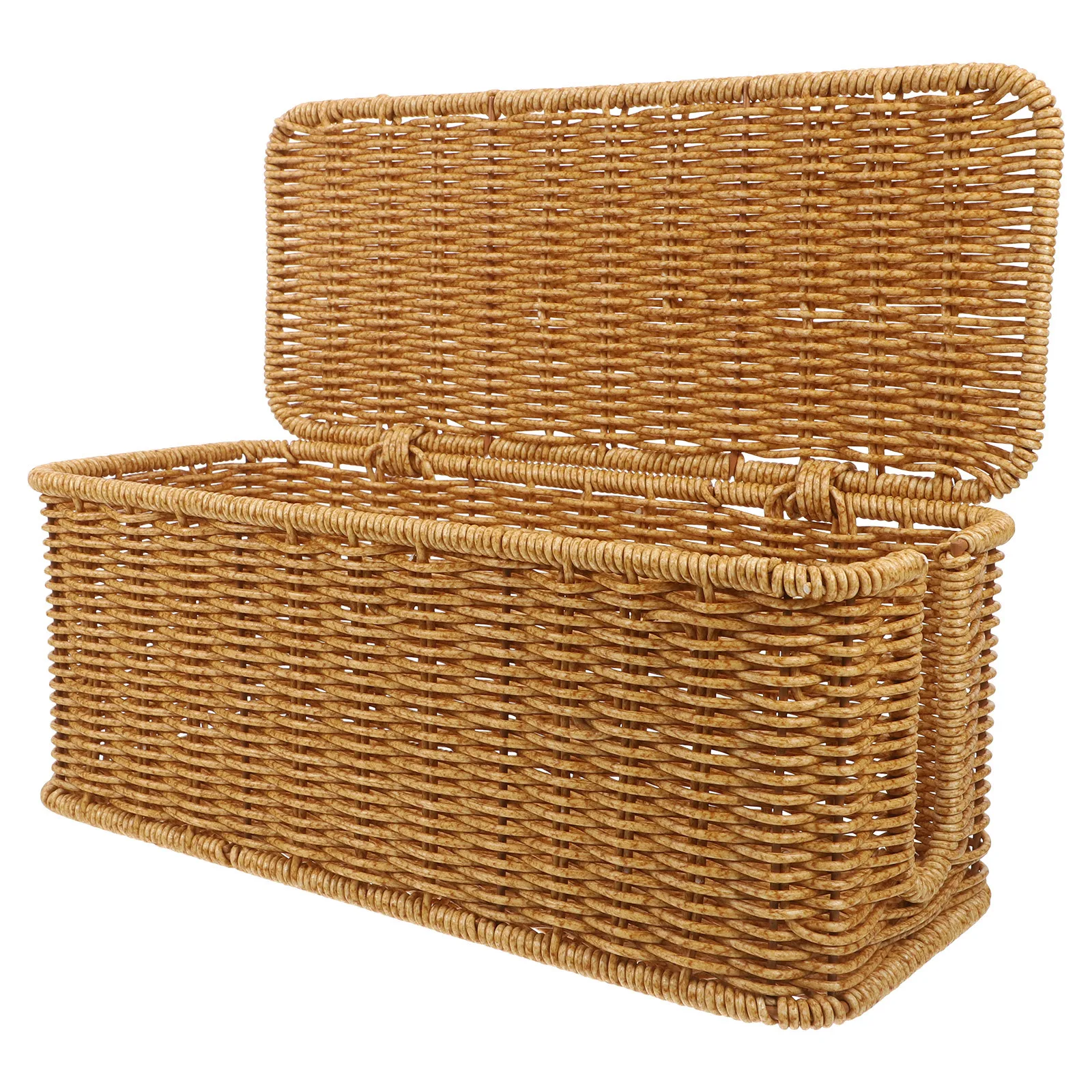 

1pcs Multifunctional Power Organizer Box Large Capacity Cable Storage Basket Rattan Style Cord Hider For Desk Extension Cord