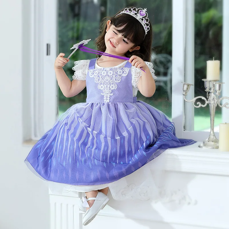 Delantal impermeable para niños, vestido Floral de comedor, transpirable, bonito diseño de princesa Sophia