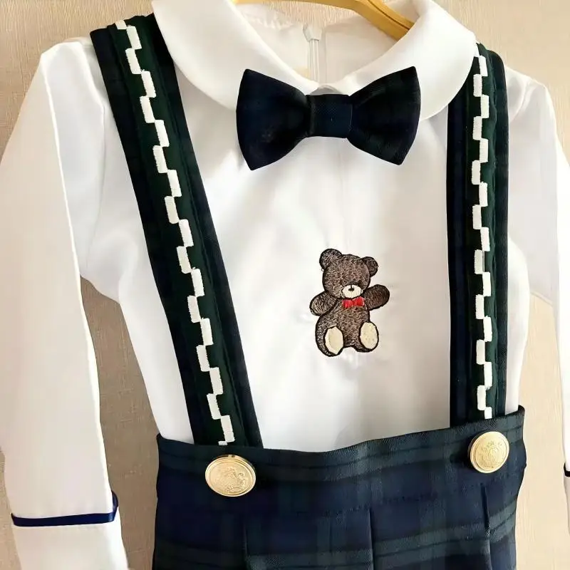 

0-6Y Boy White Dark Green Suit Outfit Suit C193