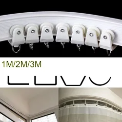 1M 2M 3M Curtain Track Rail Straight Flexible Ceiling Top Side Mounted Wall Windows Balcony Plastic Bendable Home Accessories